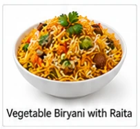 Vegetable Biryani with Raita